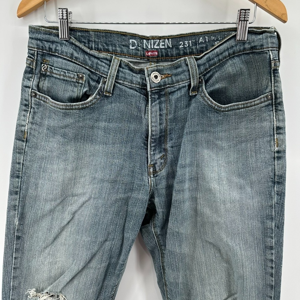 Denizen Levis 231 Athletic Fit Jeans Mens 32x30 Blue Relaxed Fit Distressed